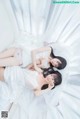 Coser @ 桜 桃 喵 Vol.045: 白色 长裙 (58 photos)